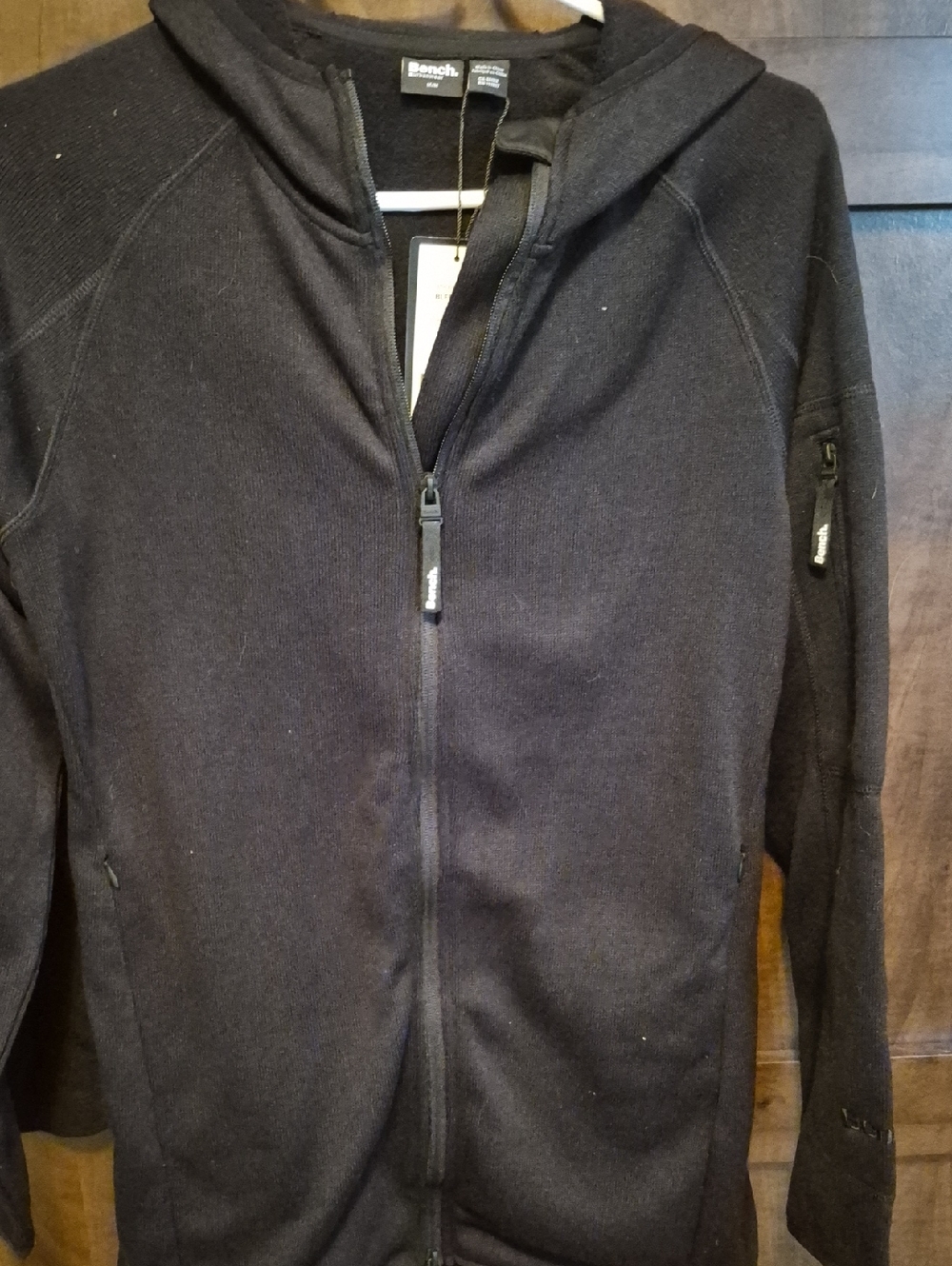 Bench Black Full-Zip Hooded Sweatshirt